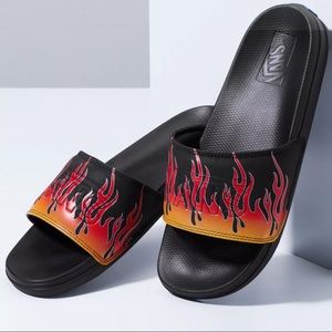 VANS Reflective La Costa Mens Red Flame Slide Sandals